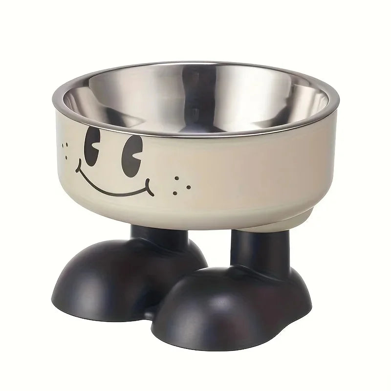 Smiley Raised Cat Bowl – Stainless Steel Insert