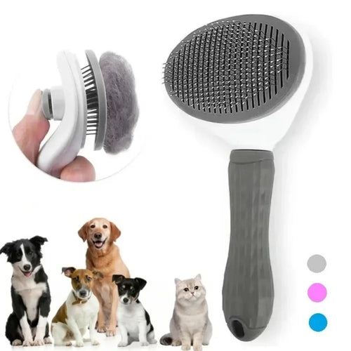 Easy-Clean Slicker Brush – Self-Cleaning Cat Grooming Brush